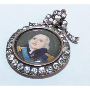 Portrait De Louis XVIII Sur Ivoire  Miniature