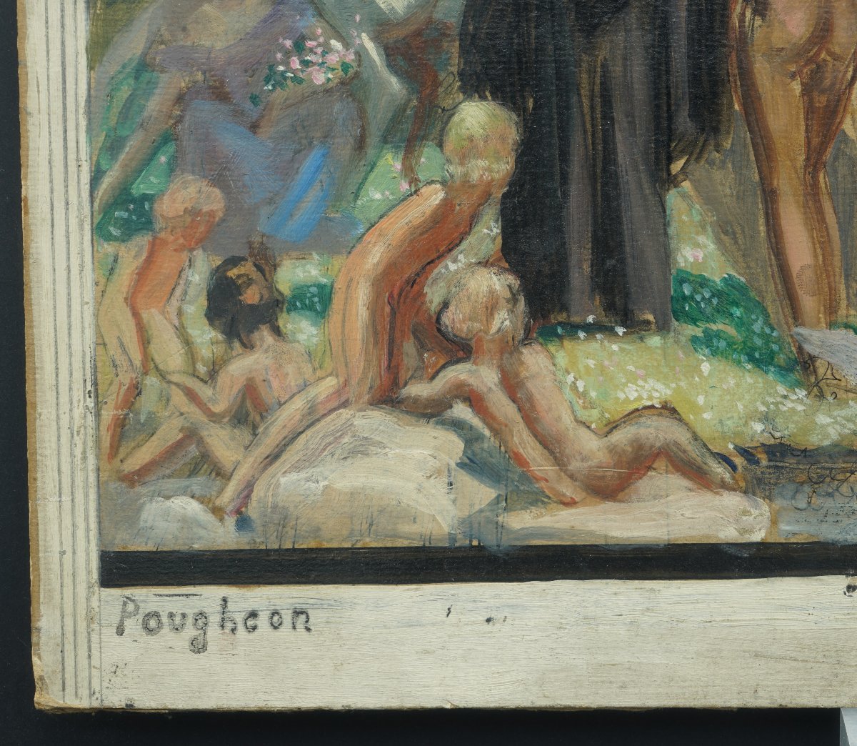 Huile sur carton Eugène Robert Poughéon 1886-1953 surréaliste-photo-4
