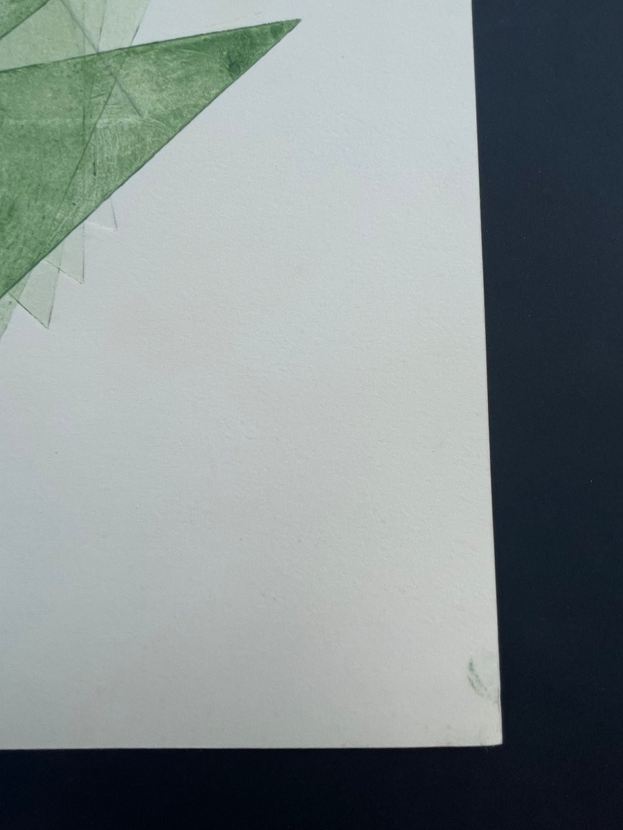 Pol Bury   Eau Forte Couleur 1972 non signée , Abstraction , abstrait -photo-6