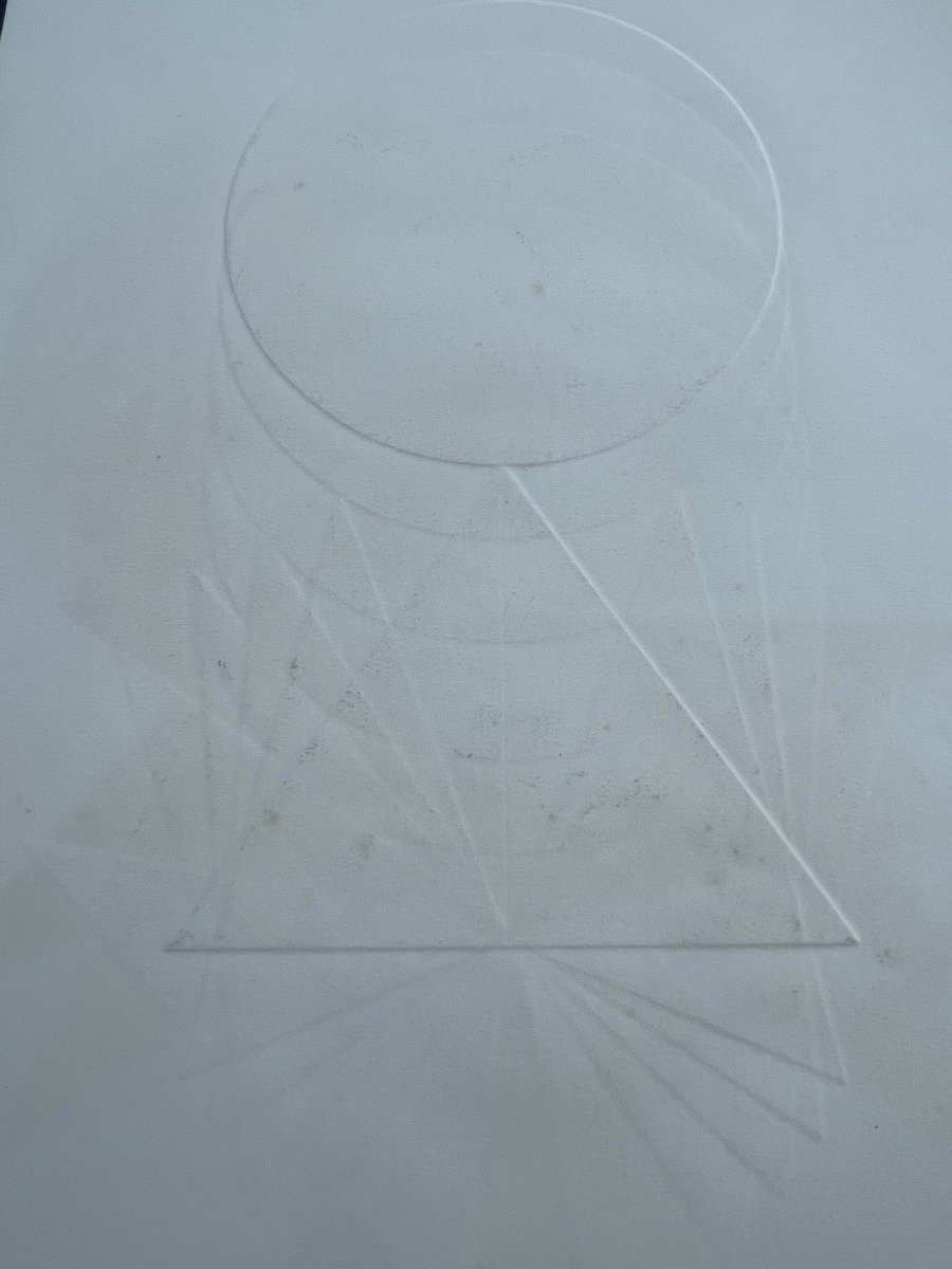 Pol Bury   Eau Forte Couleur 1972 non signée , Abstraction , abstrait -photo-7