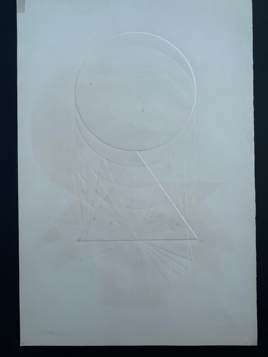 Pol Bury   Eau Forte Couleur 1972 non signée , Abstraction , abstrait -photo-8