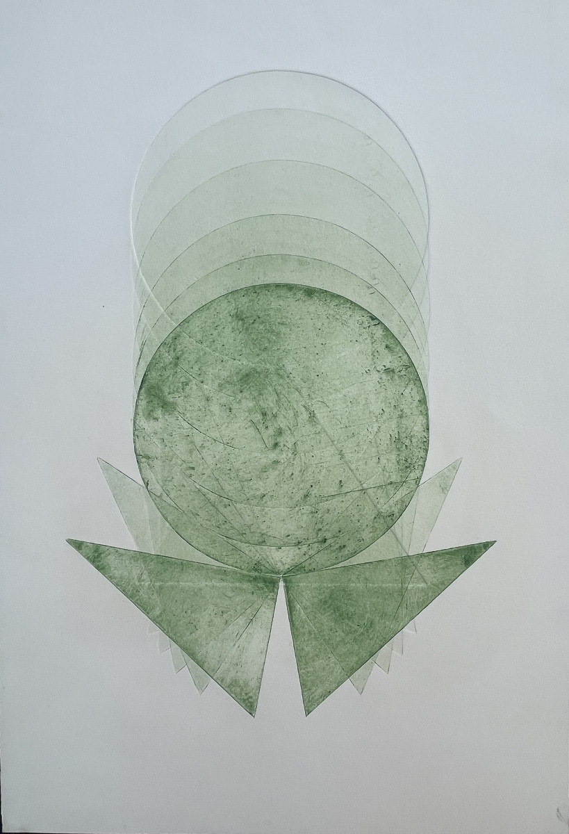 Pol Bury   Eau Forte Couleur 1972 non signée , Abstraction , abstrait 
