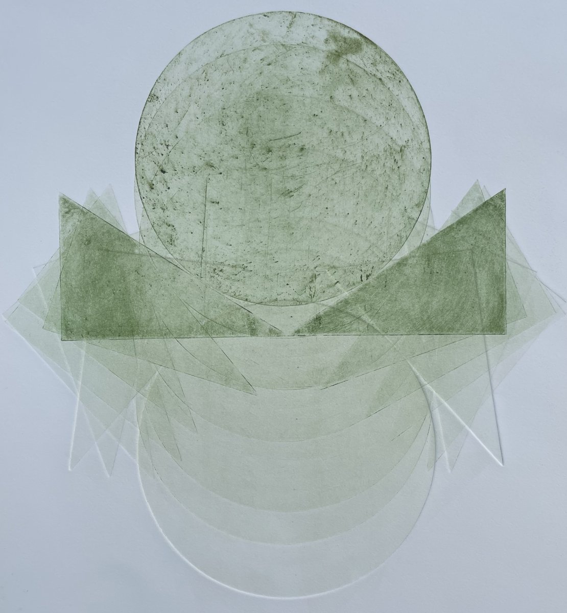 Pol Bury  Eau Forte Couleur 1972 non signée , Abstraction , abstrait -photo-3