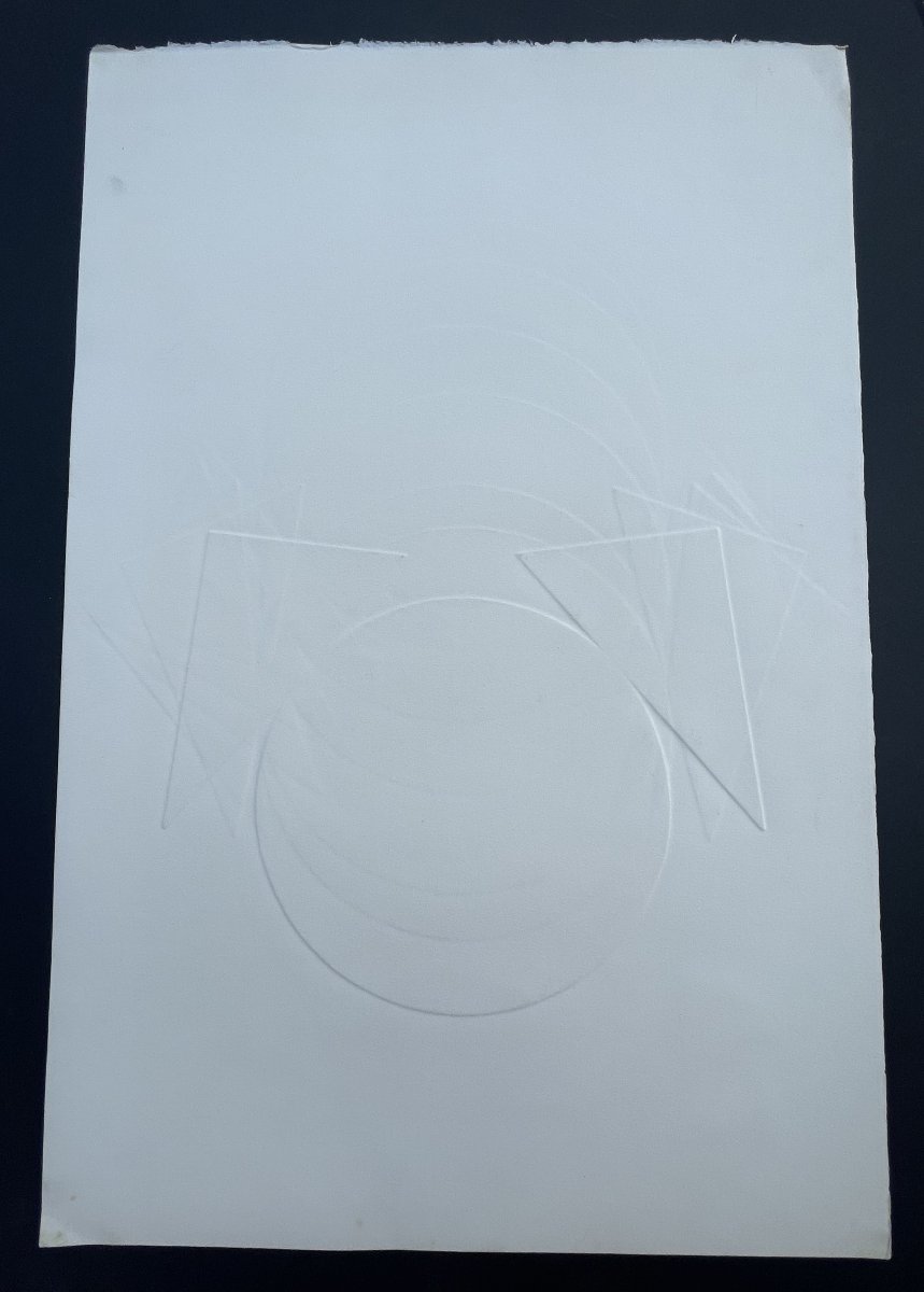 Pol Bury  Eau Forte Couleur 1972 non signée , Abstraction , abstrait -photo-7