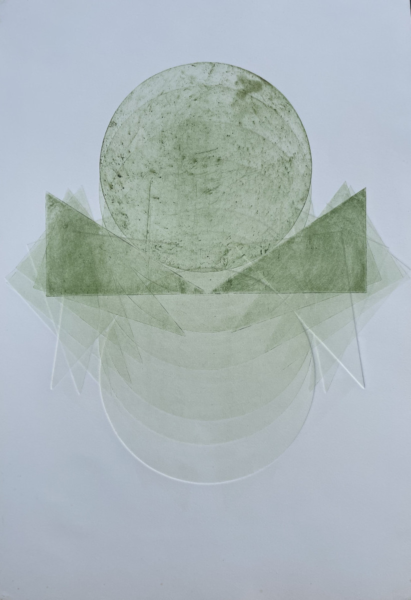 Pol Bury  Eau Forte Couleur 1972 non signée , Abstraction , abstrait 