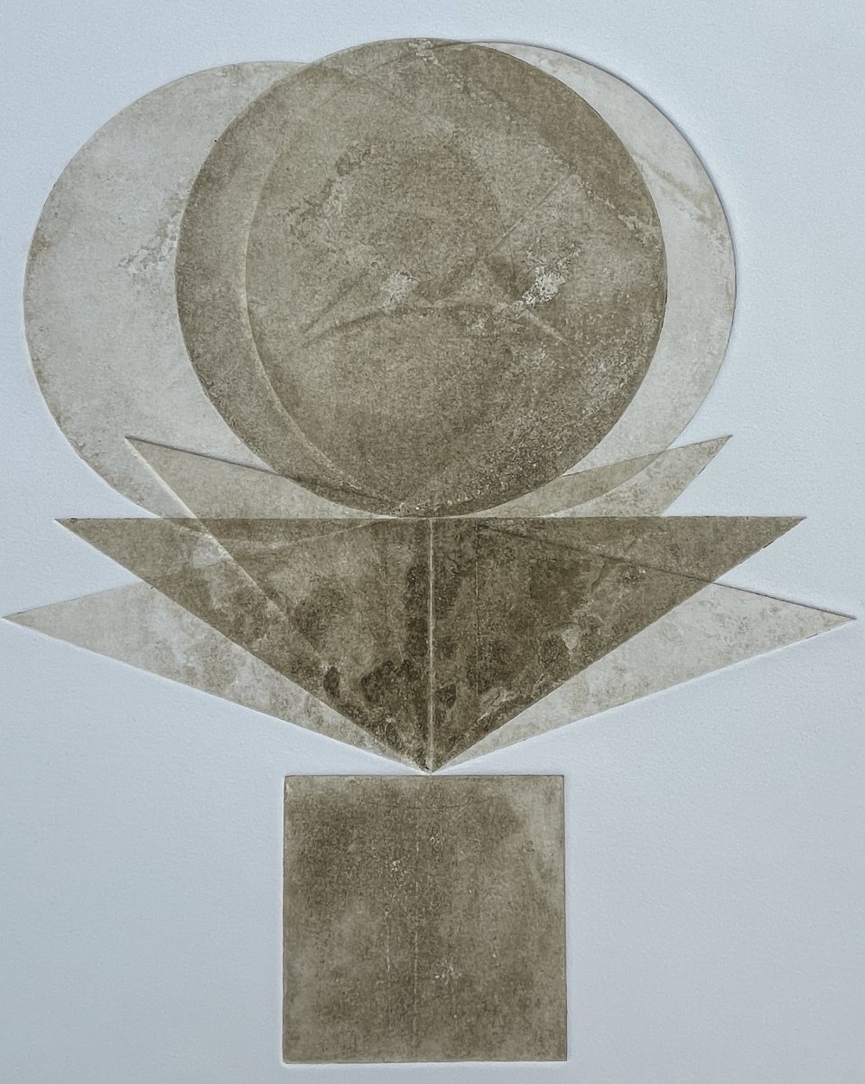 Pol Bury  Eau Forte Couleur 1972 non signée , Abstraction , abstrait -photo-3