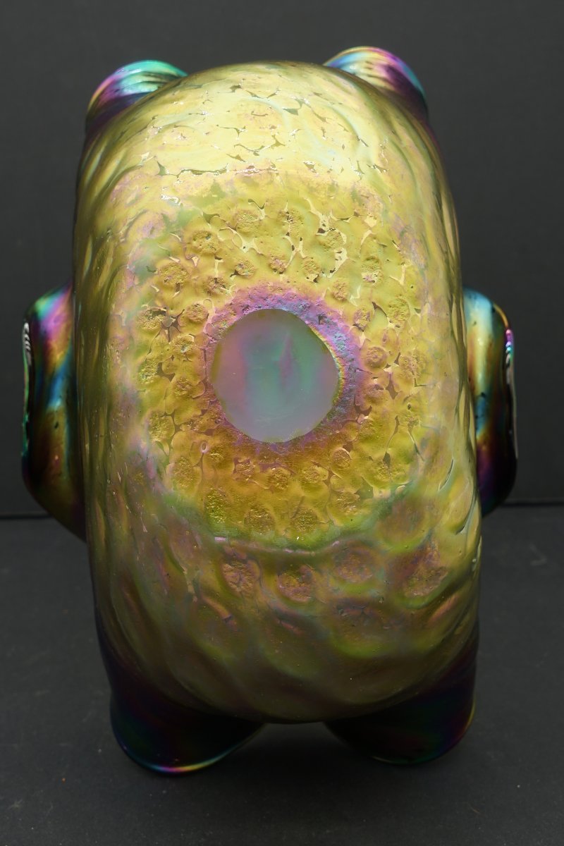 Bohemian Glass Vase, Johann Loetz Art Nouveau Glass-photo-2