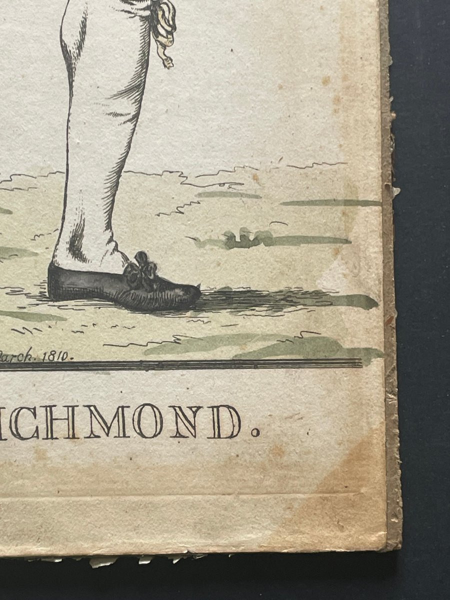 Gravure originale ancienne Bill Richmond 1810 Boxe -photo-4