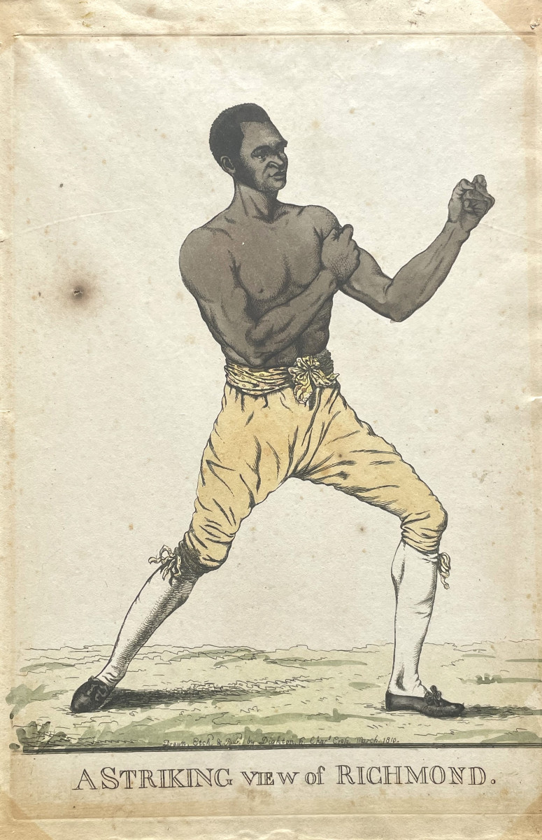Gravure originale ancienne Bill Richmond 1810 Boxe 