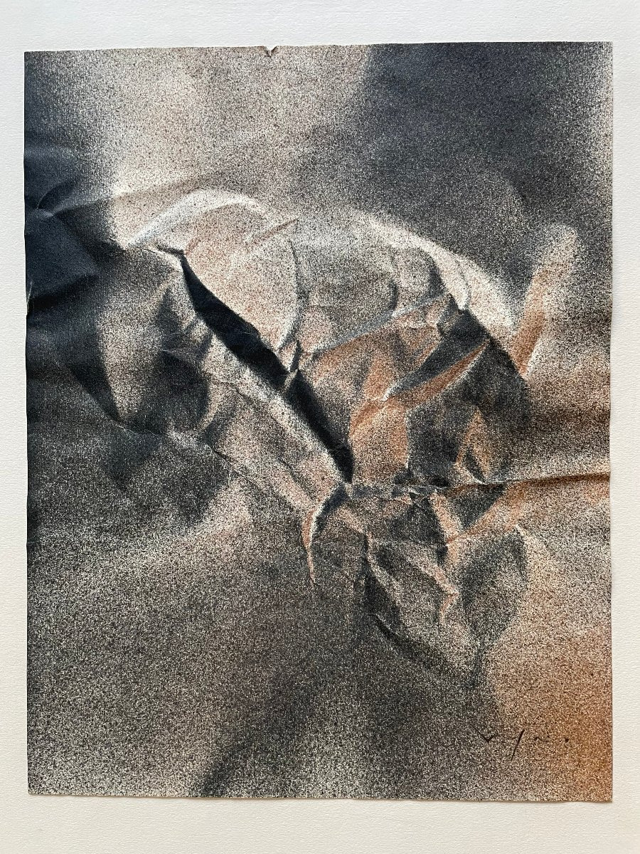 Abstract Composition 1960 Charcoal Pastel Signed Luis Moyano 1929-1965-photo-3