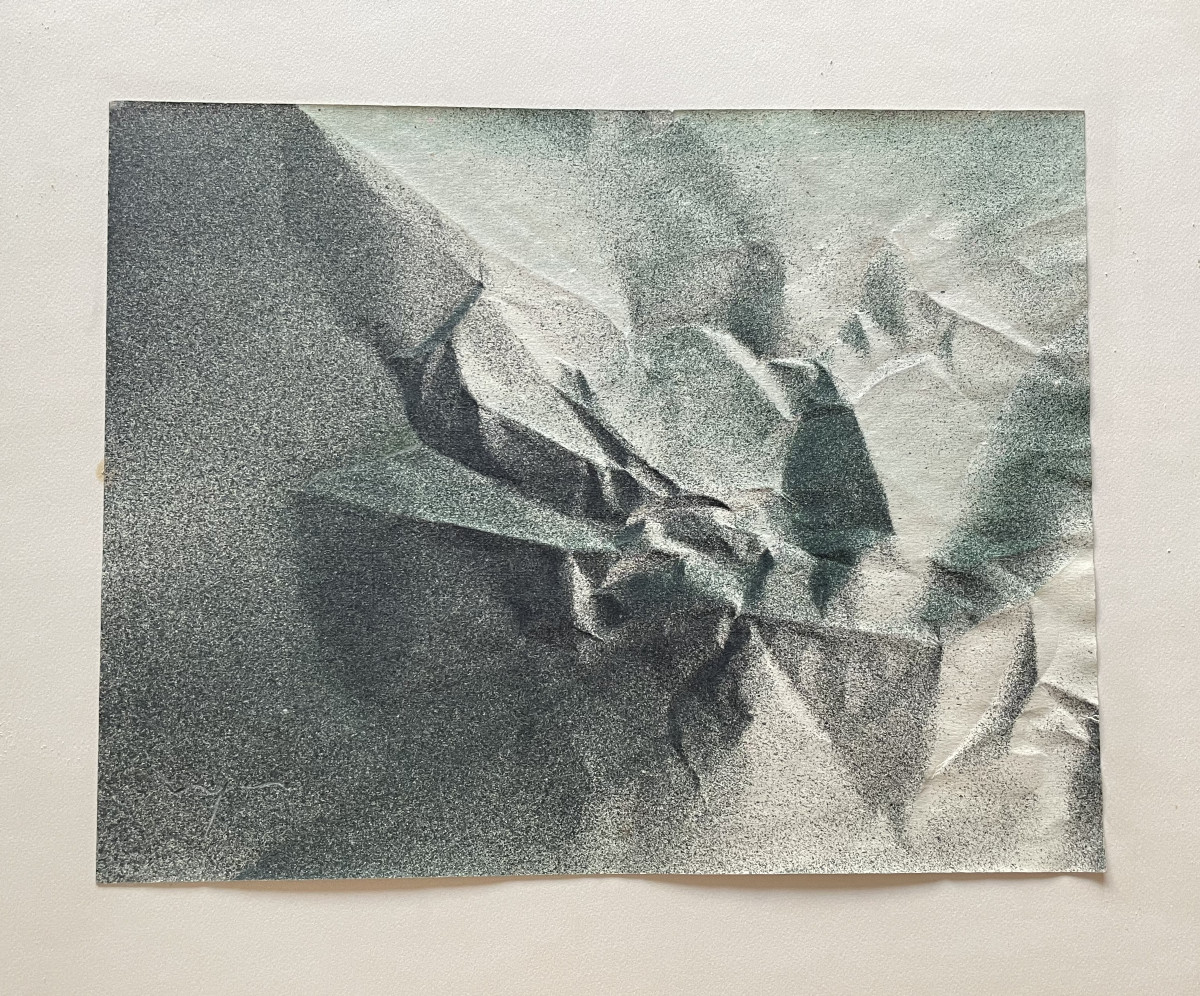 Composition Abstraite 1960 Fusain Pastel signée Luis Moyano 1929-1965