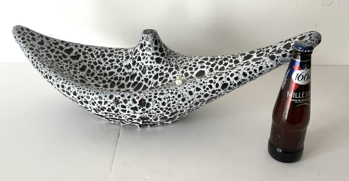 Large Vintage Ceramic Lamp Le Vaucour Vallauris -photo-4