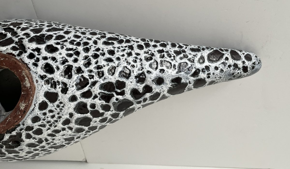 Large Vintage Ceramic Lamp Le Vaucour Vallauris -photo-6