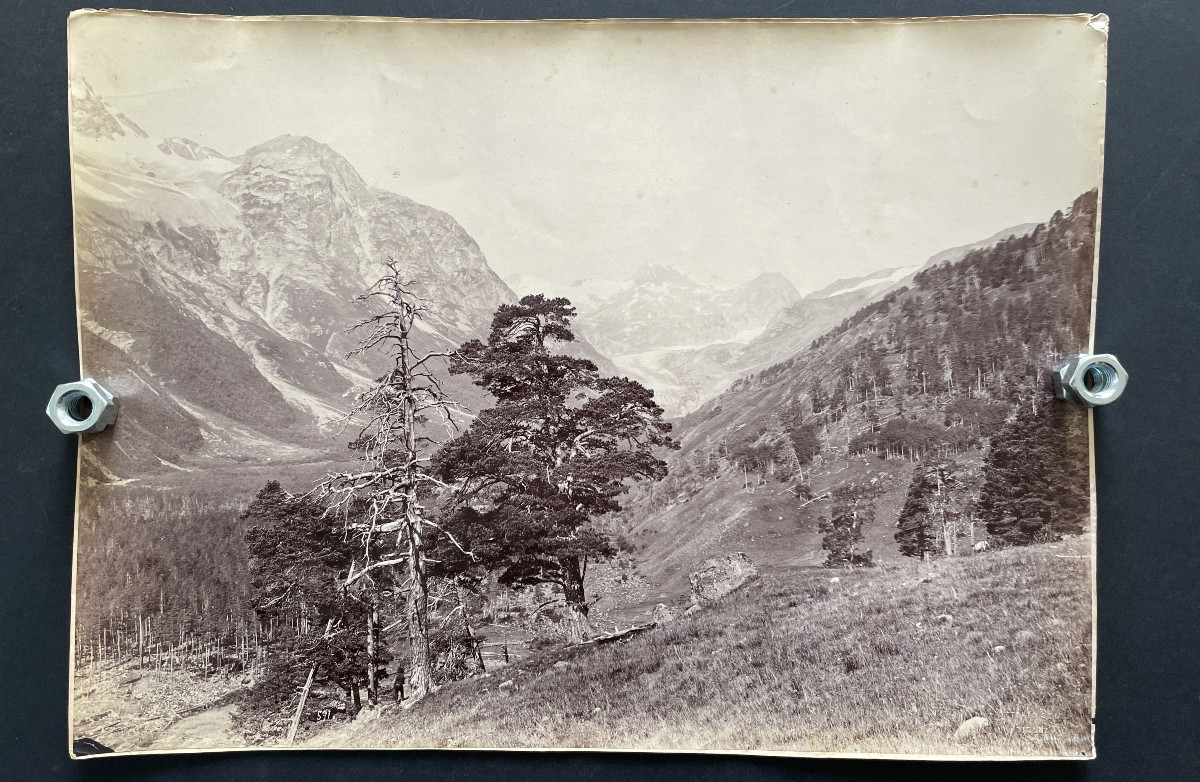 Photo original 1890 Montagne du Caucase Vittorio Sella