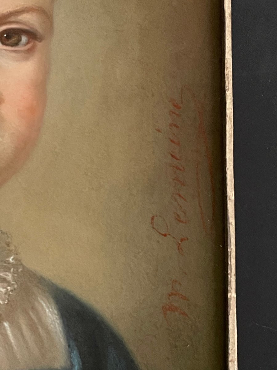 Tableau ancien portrait  Signé LEMOINE-photo-4