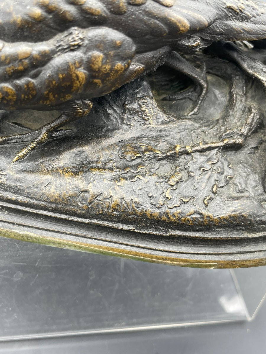  Bronze animalier Auguste Cain 1822-1894 fonderie Bardedienne -photo-2