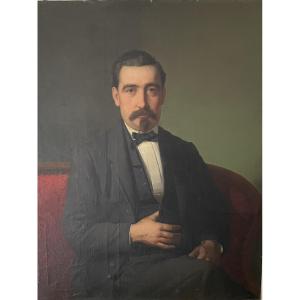 Portrait d homme du XIX e siècle  -  Attribué a  Laurent Baud