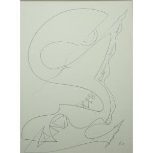 Victor SERVRANCKX 1897-1965 dessin abstrait au crayon