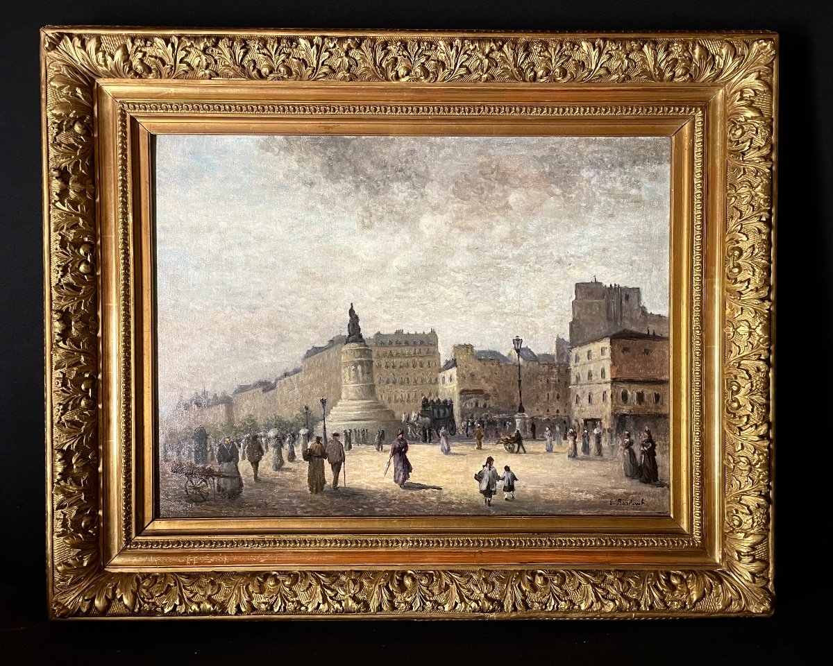 Place De La République In The 19th Century Old Painting -photo-2