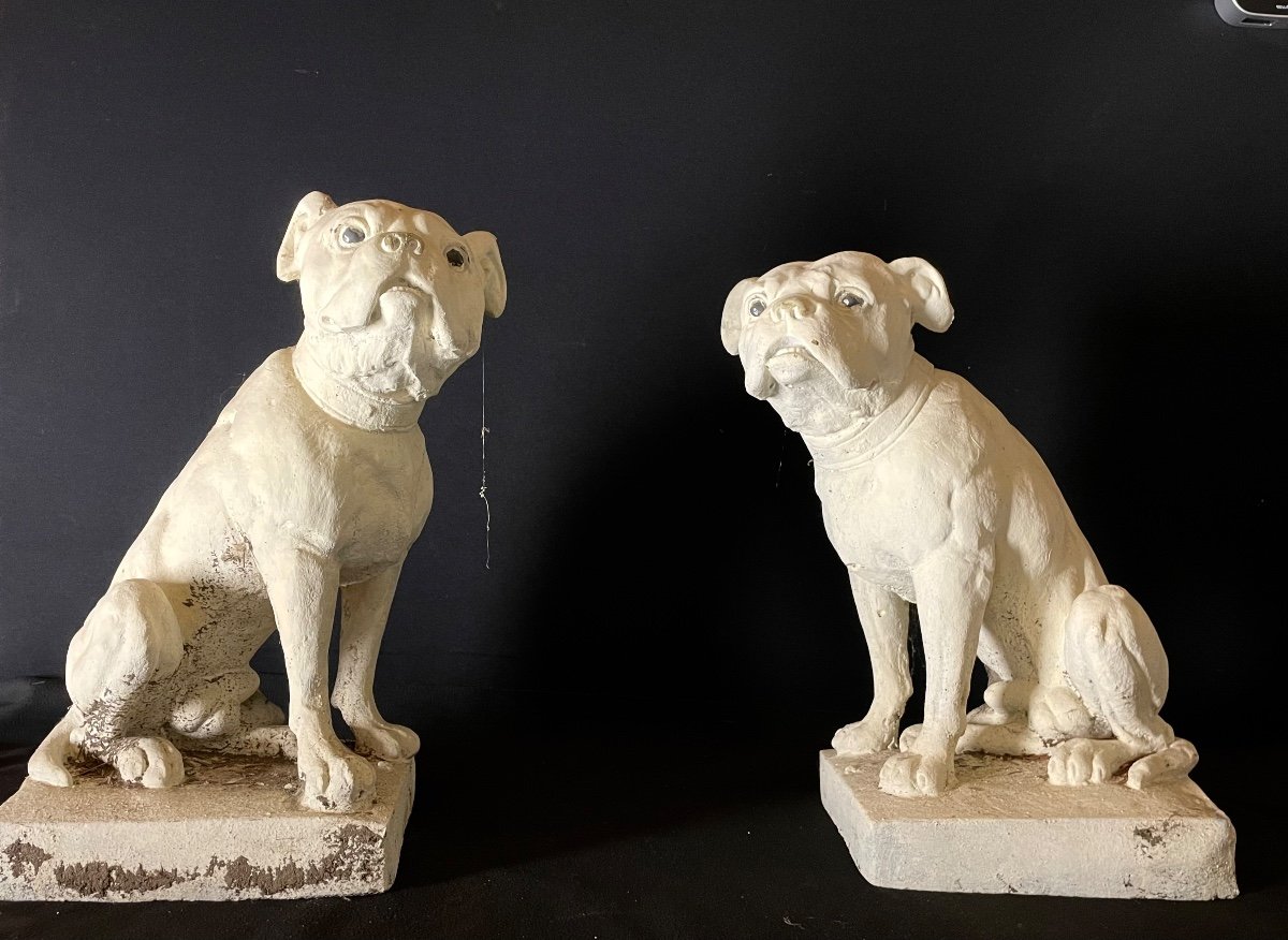 Garden Sculptures “pair Of Mastiffs”