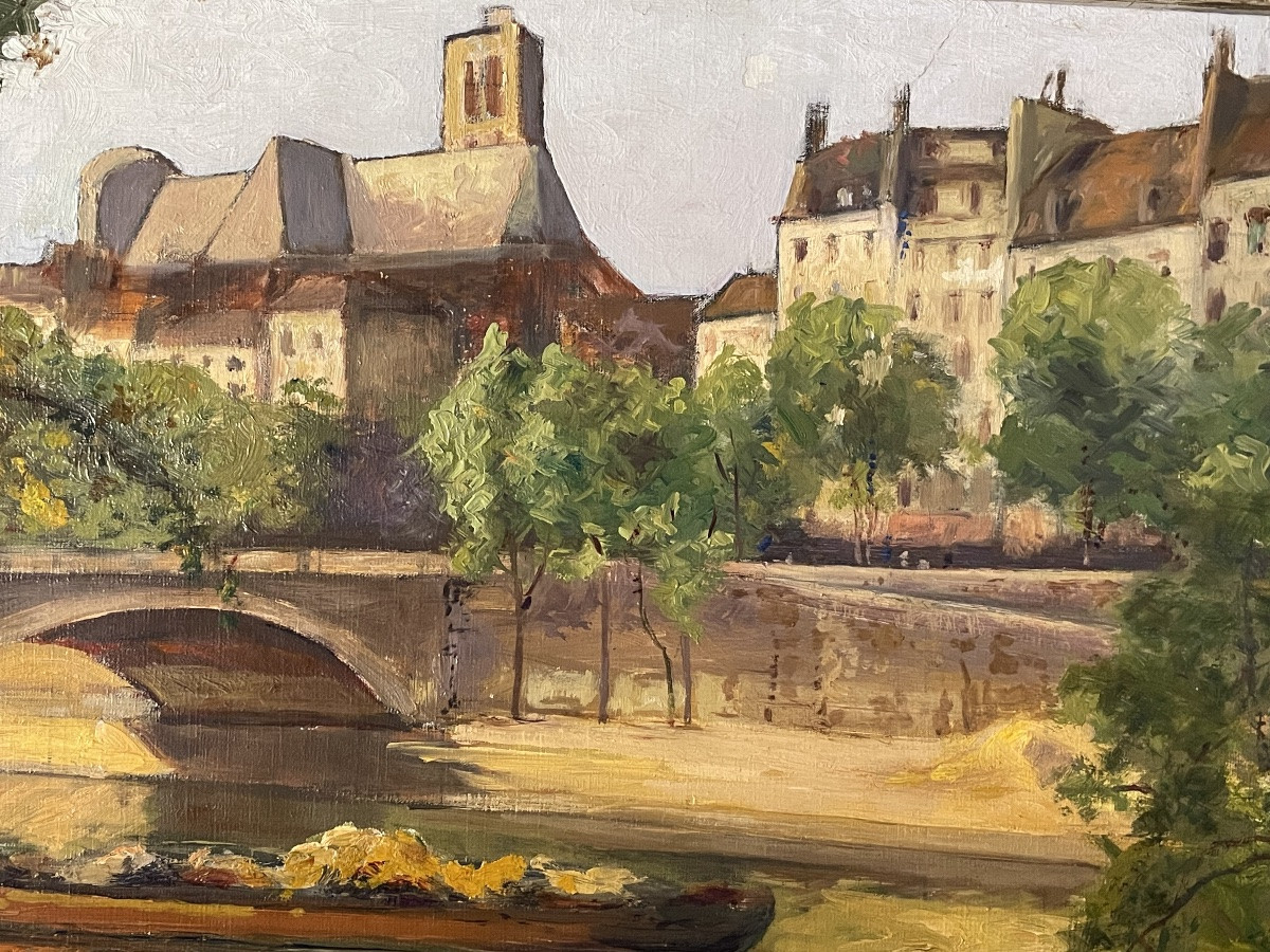 Tableau « vue De Paris » École Sétoise.-photo-3