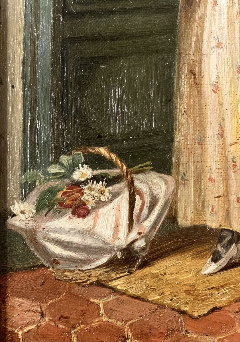 « la Messagère » Huile Sur Toile-photo-3