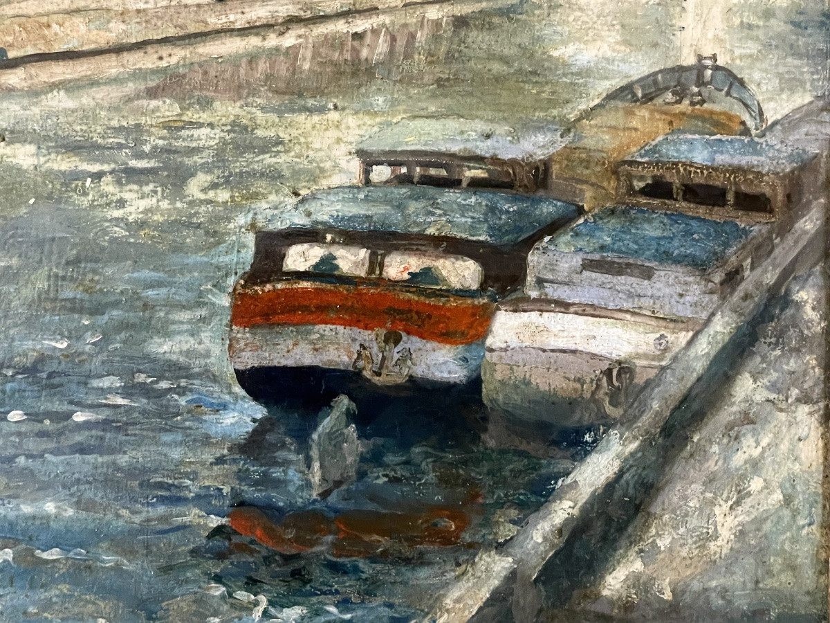 "the Quay Of The Grands Augustins" Old Painting By Chansy-photo-4