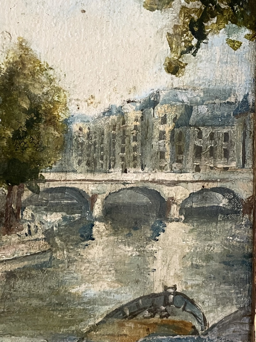 "the Quay Of The Grands Augustins" Old Painting By Chansy-photo-4