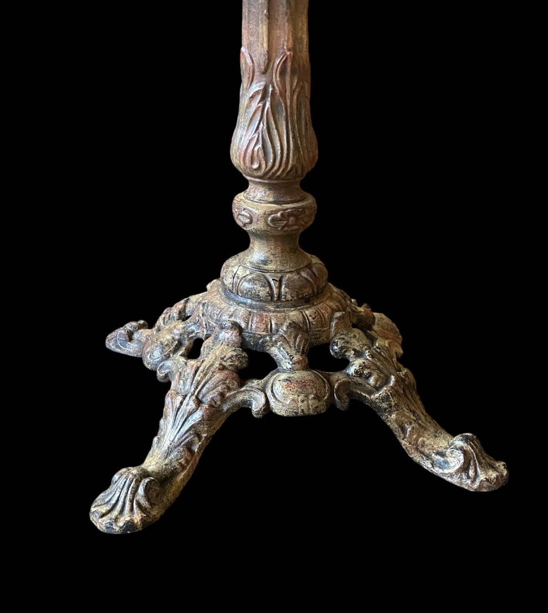 19th Century Marble And Cast Iron Pedestal Table-photo-2