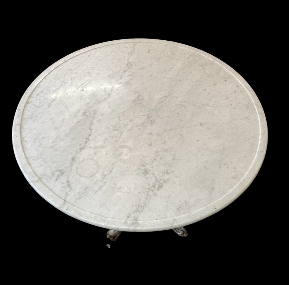 19th Century Marble And Cast Iron Pedestal Table-photo-3