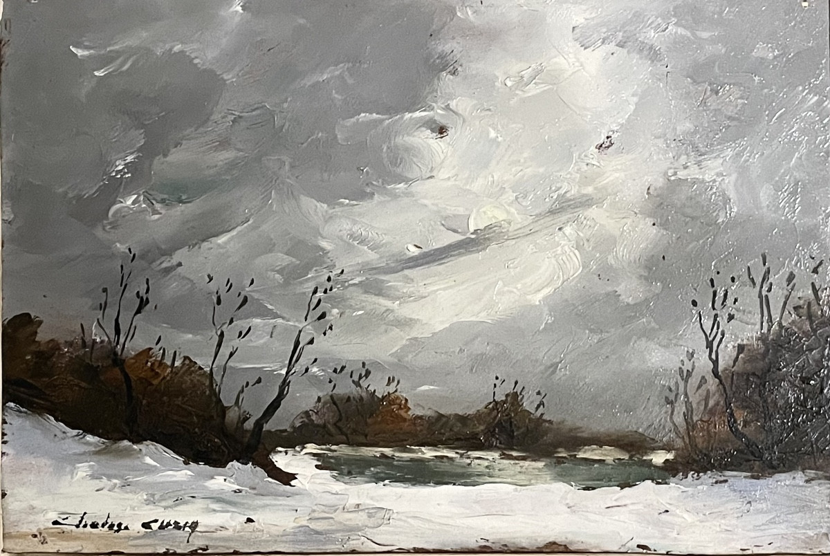 Tableau de neige ancien 