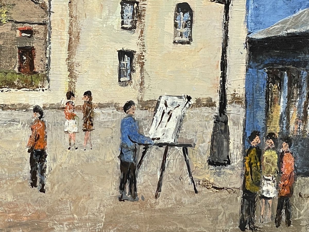 "view Of Montmartre" Old Painting -photo-1