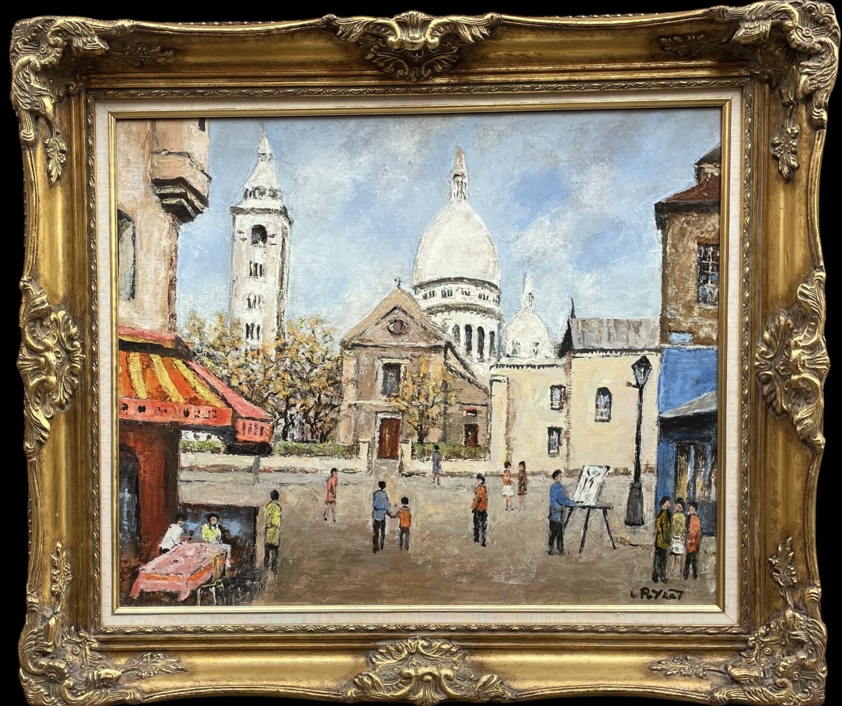 "view Of Montmartre" Old Painting -photo-7