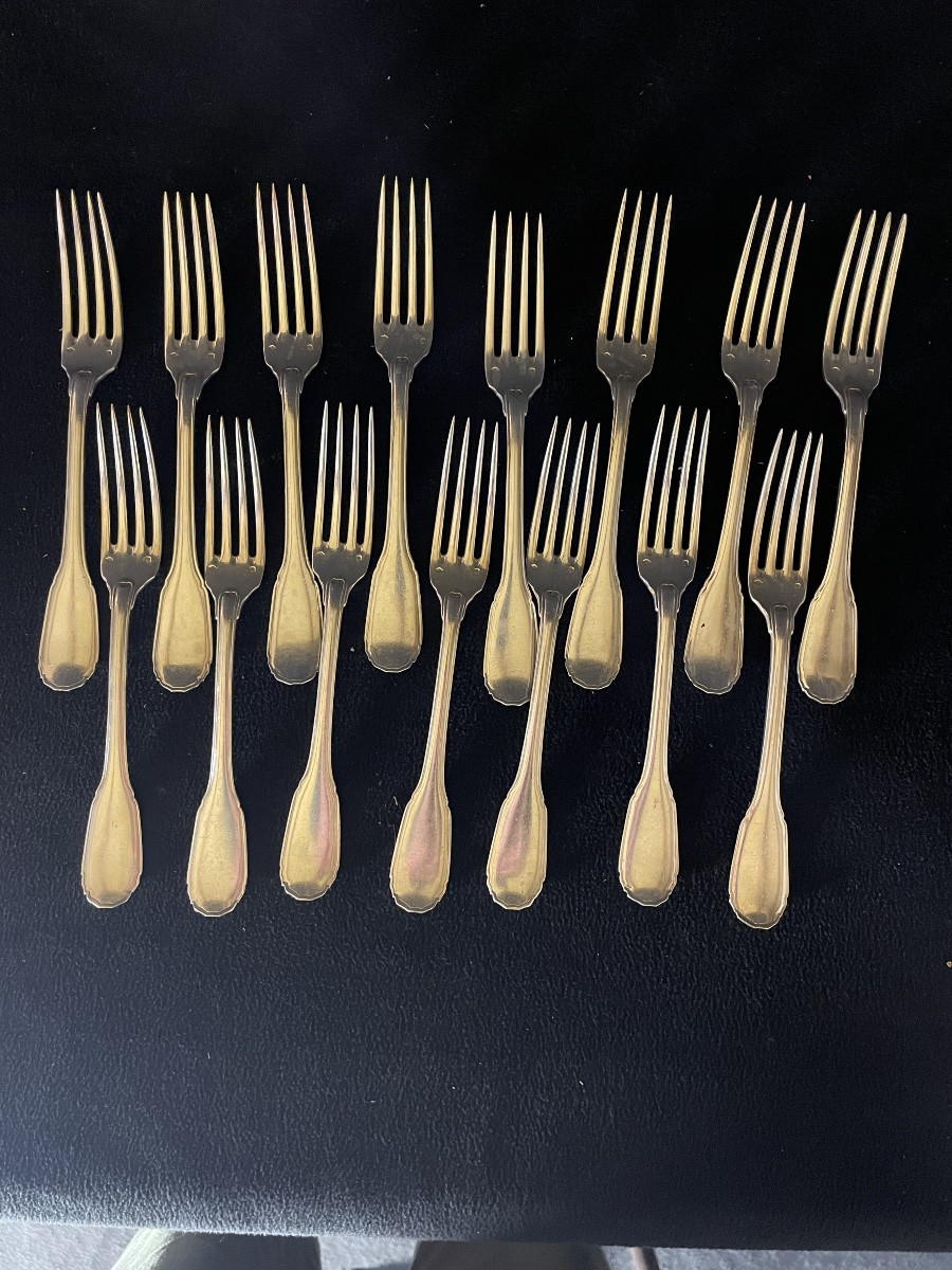 Ménagère PUIFORCAT en argent. 115 pièces -photo-1