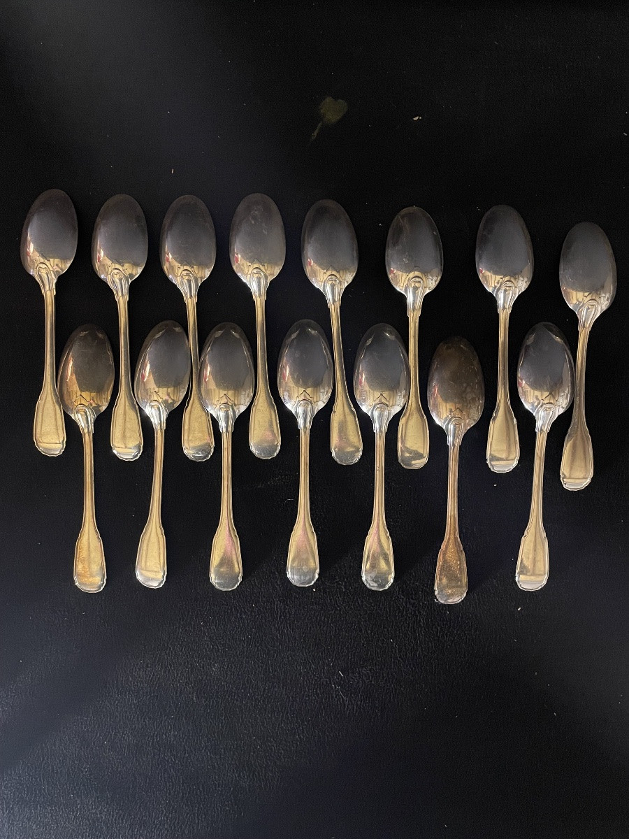 Ménagère PUIFORCAT en argent. 115 pièces -photo-2