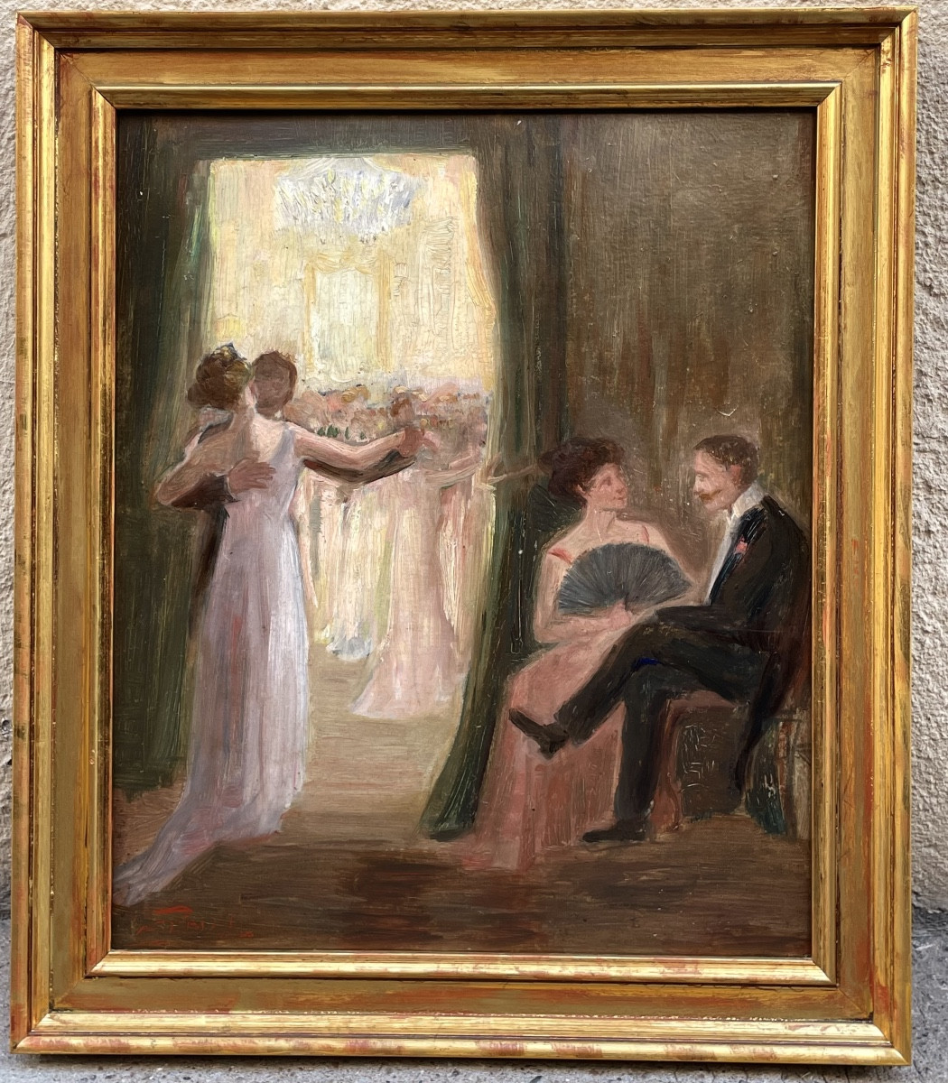 "the Ball" Old Painting 
