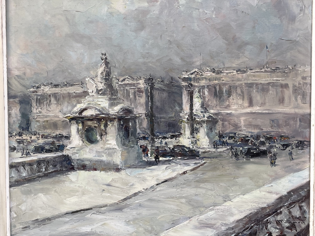 "the Place De La Concorde Under The Snow In  Paris"-photo-2