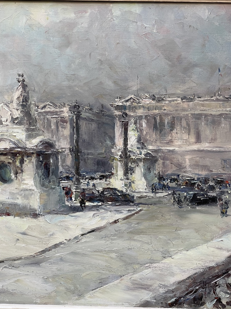 "the Place De La Concorde Under The Snow In  Paris"-photo-1