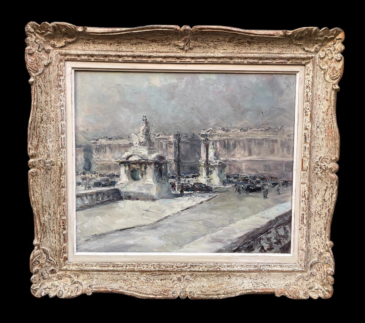 "the Place De La Concorde Under The Snow In  Paris"