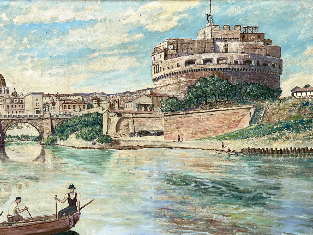« Vue de Rome » huile sur toile -photo-3