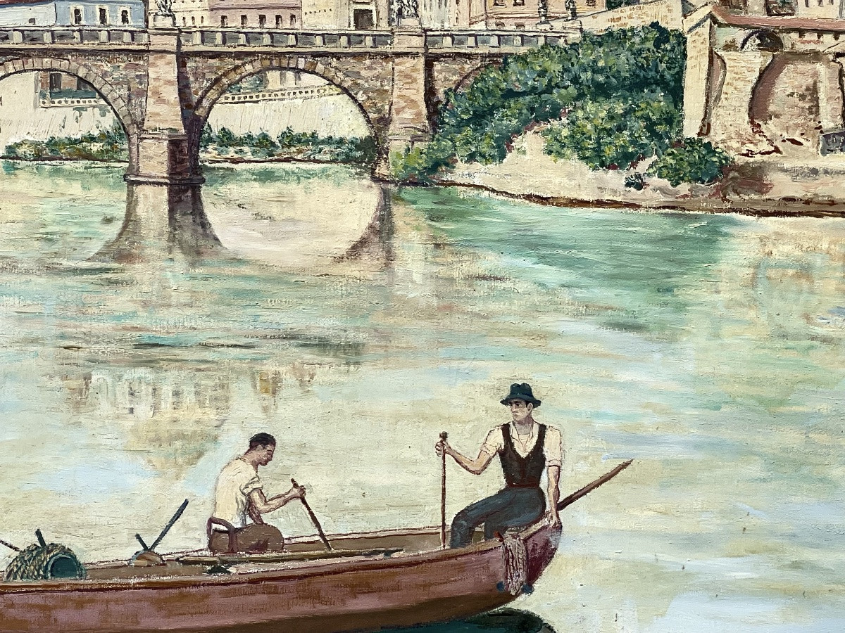 « Vue de Rome » huile sur toile -photo-4