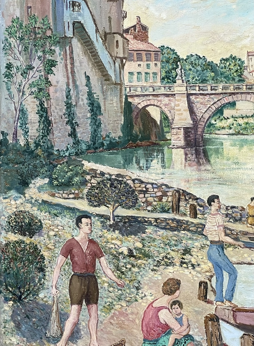 « Vue de Rome » huile sur toile -photo-2