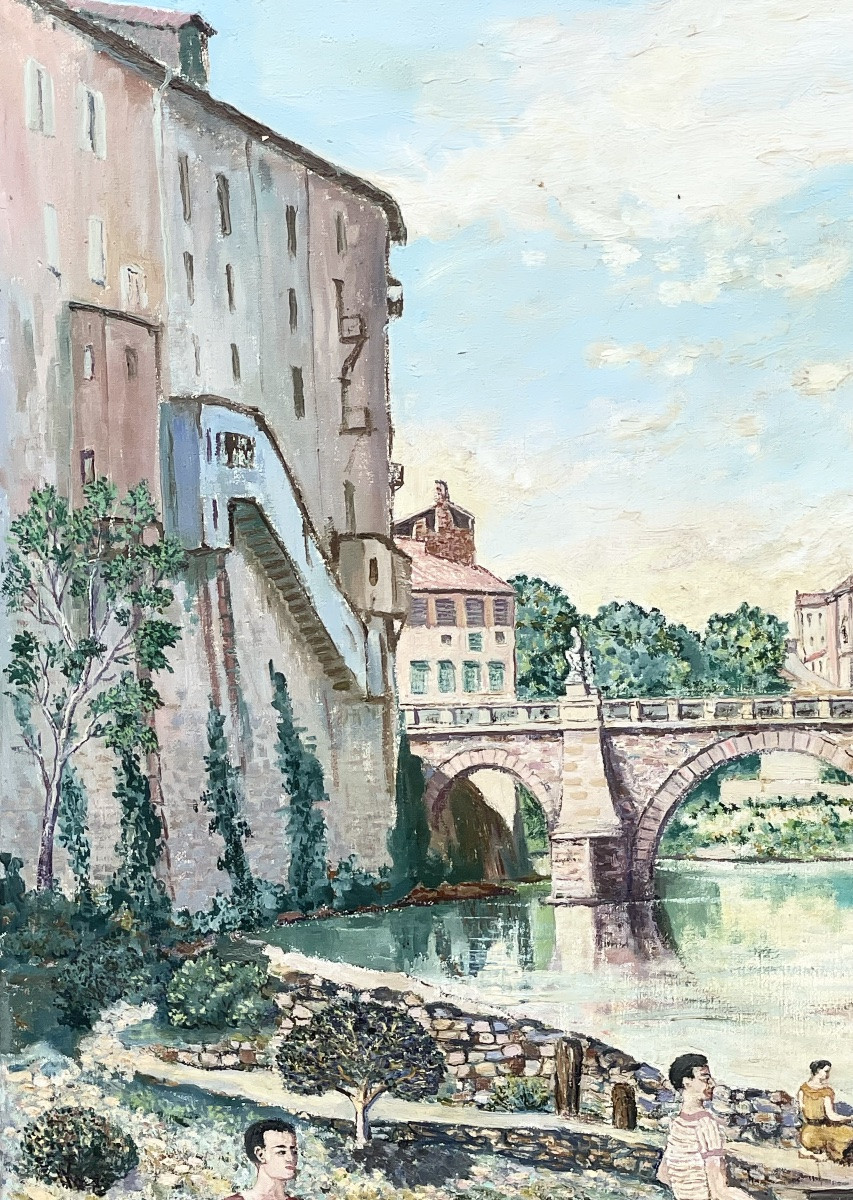 « Vue de Rome » huile sur toile -photo-3