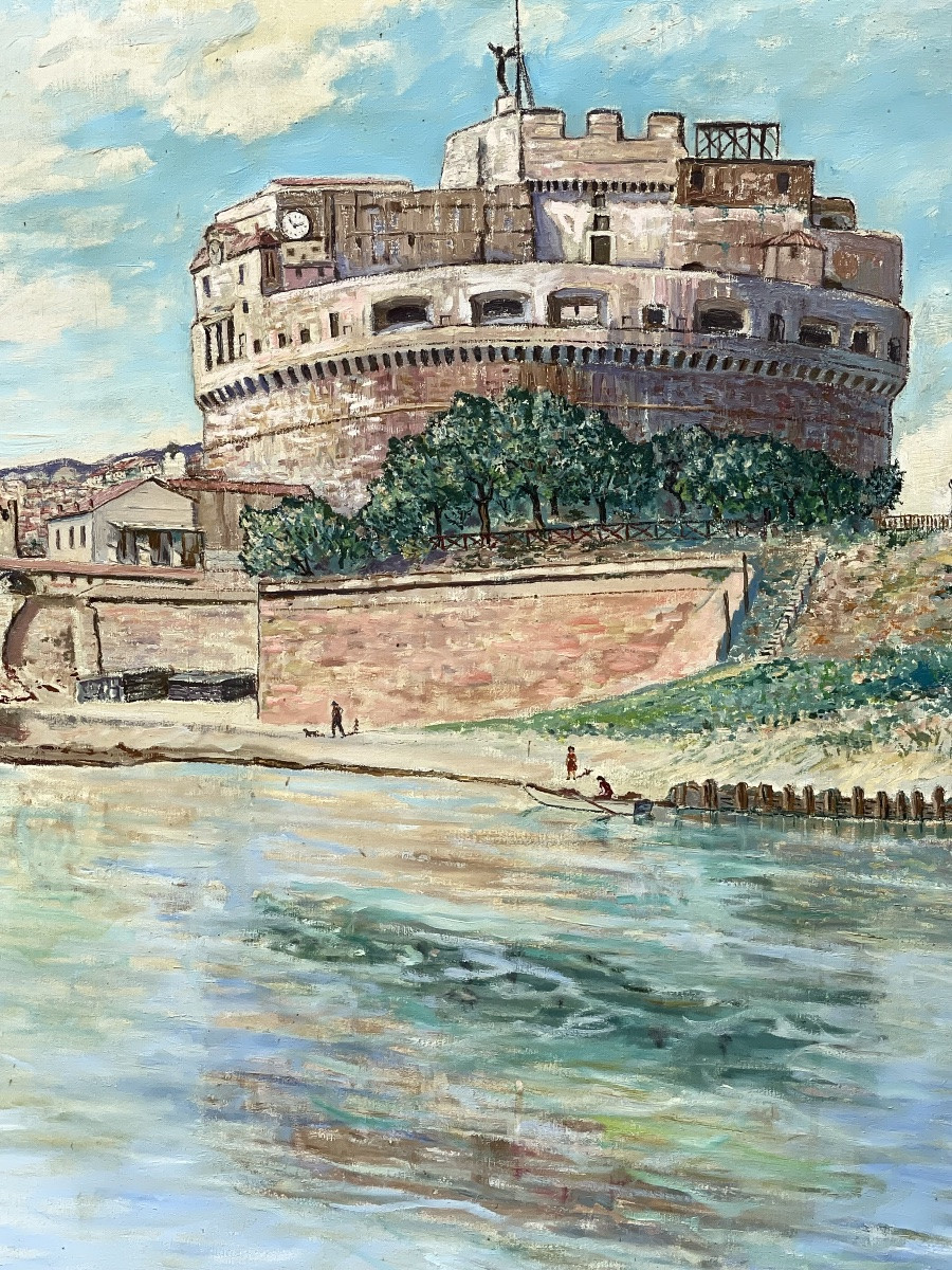 « Vue de Rome » huile sur toile -photo-5