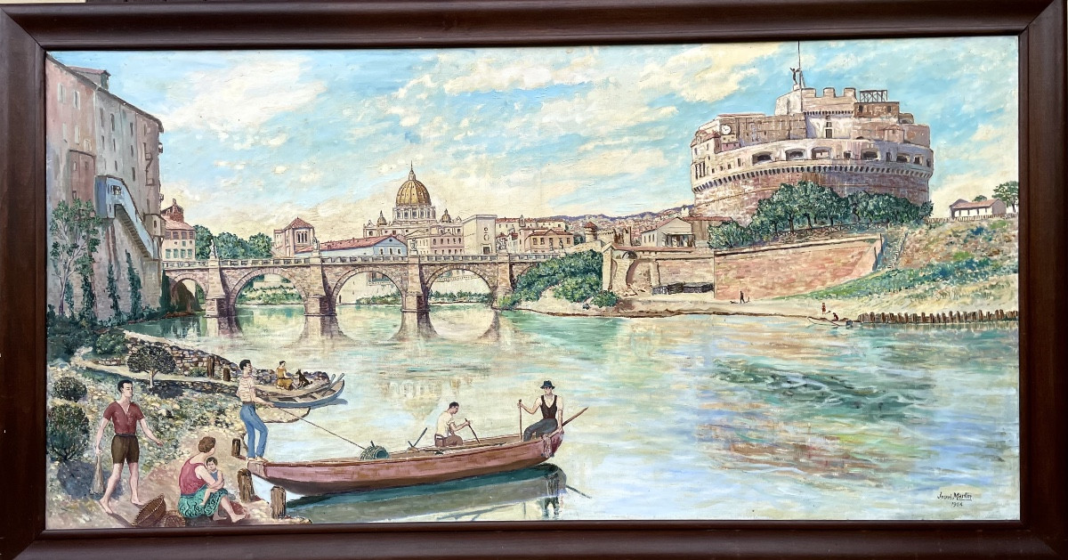 « Vue de Rome » huile sur toile 