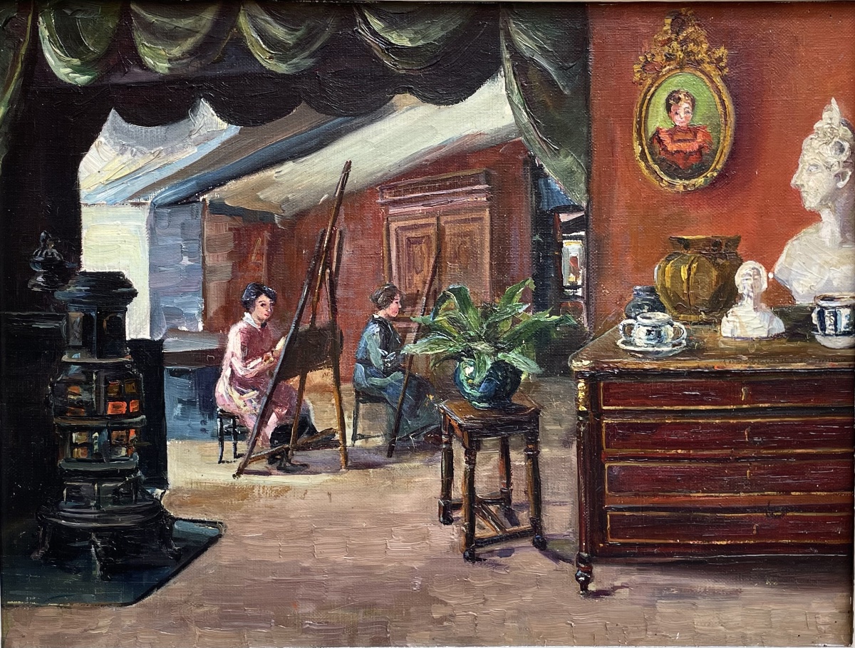 Scène d’intérieur - atelier de peintre 