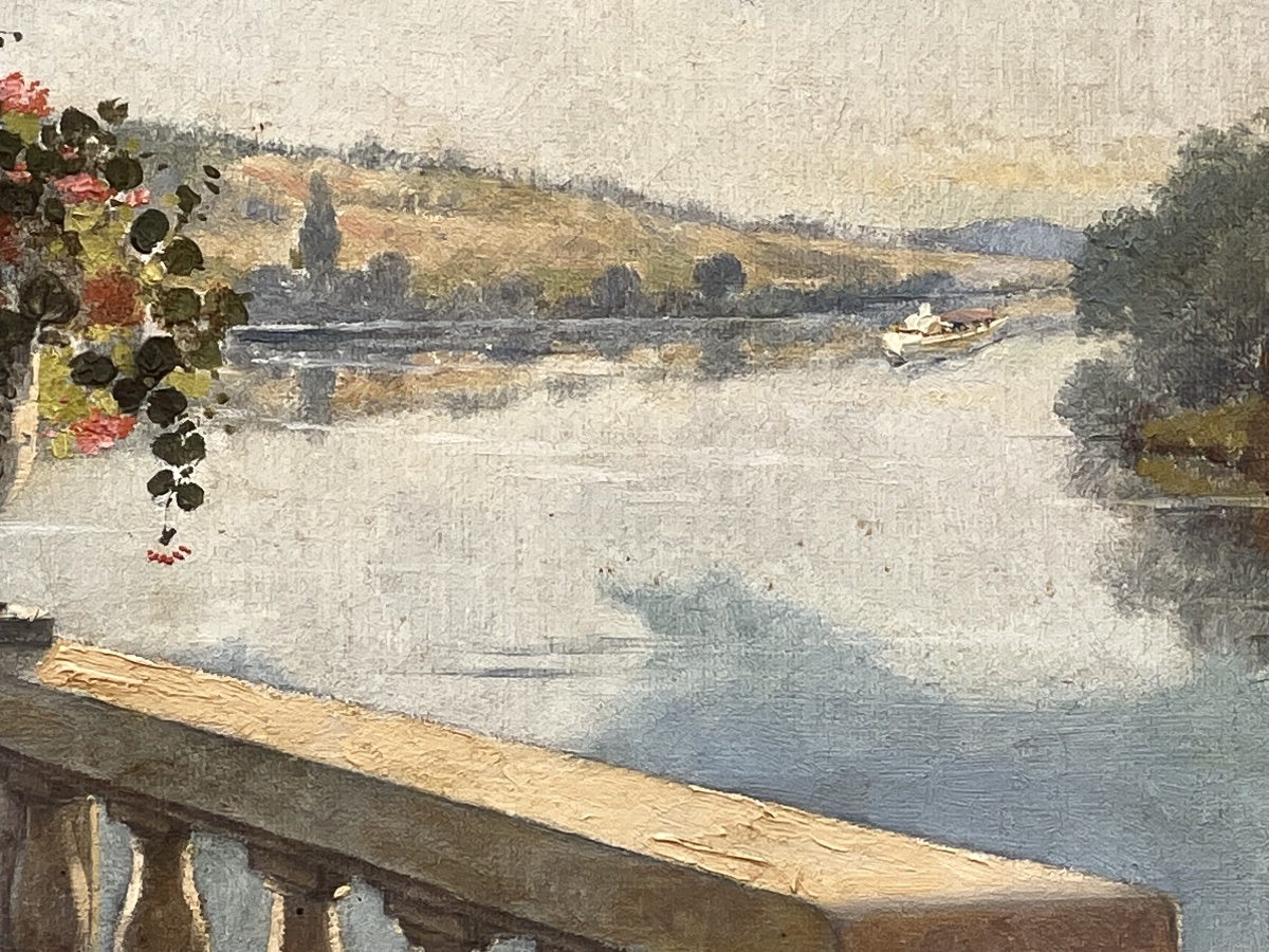 Antique Painting By René Schmid-photo-2