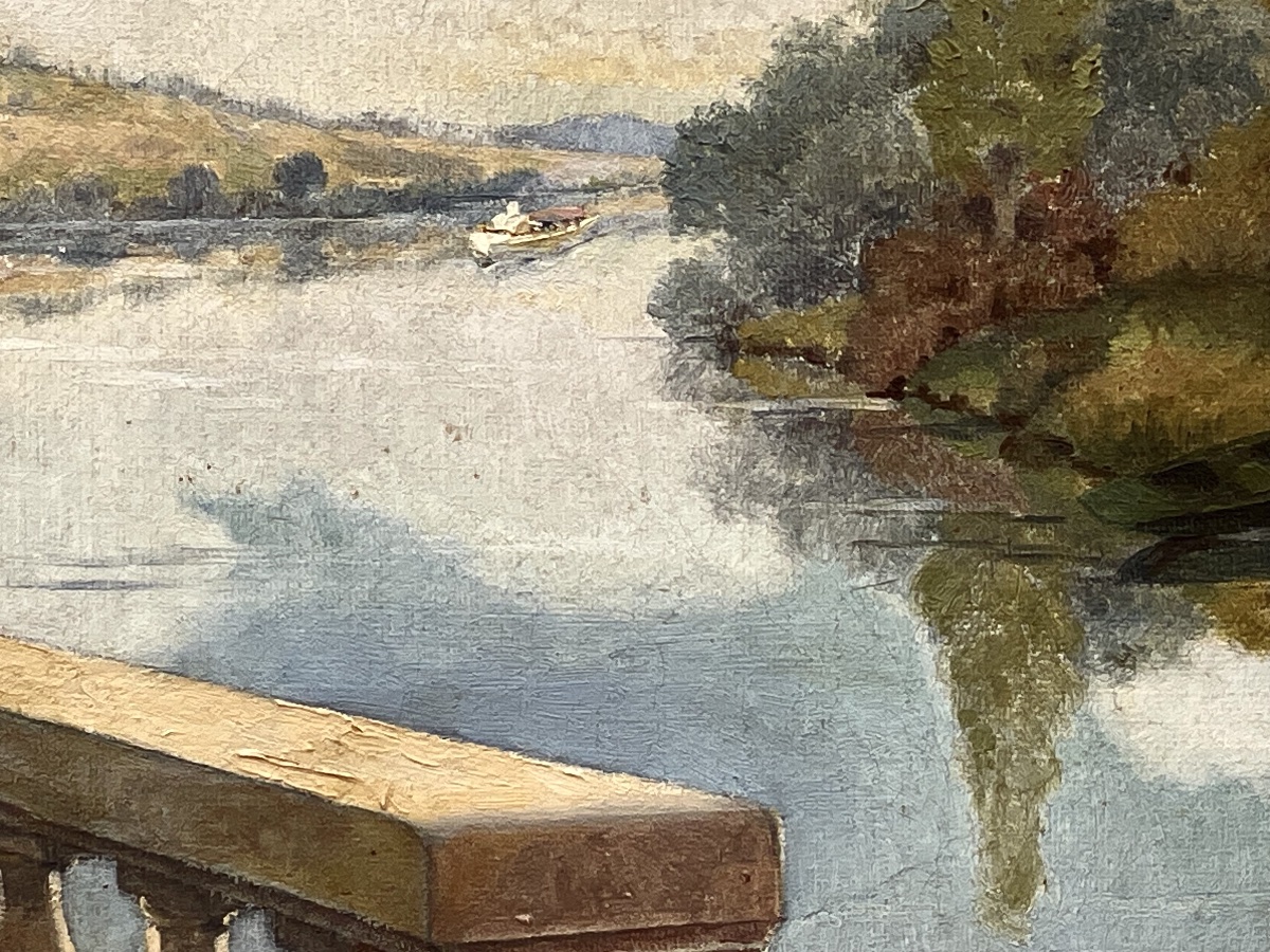 Antique Painting By René Schmid-photo-3
