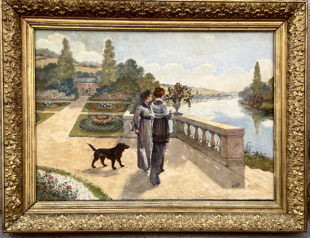 Antique Painting By René Schmid-photo-4