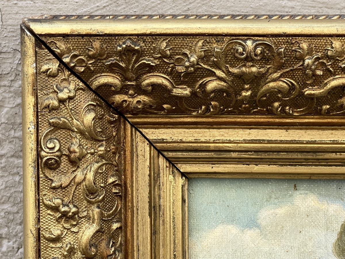 Antique Painting By René Schmid-photo-7